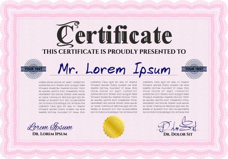 certificate template eps10 jpg of achievement diploma vector illustration design completion