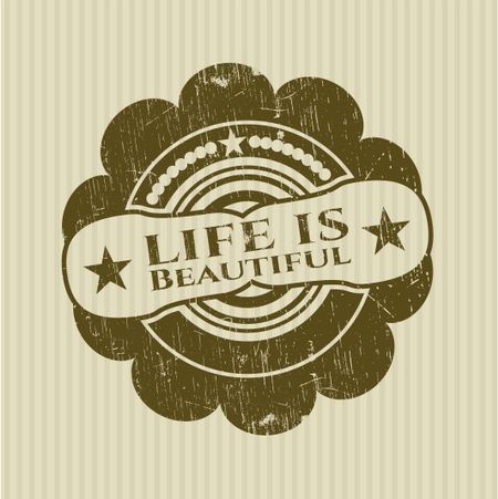 Life is Beautiful rubber grunge texture stamp