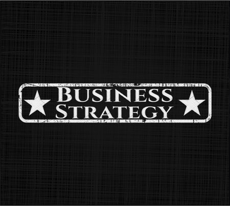Business Strategy chalkboard emblem on black board