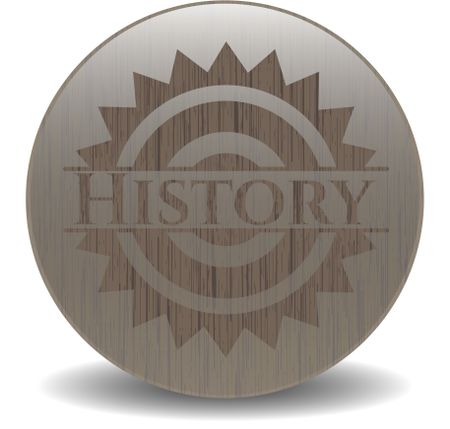 History wooden emblem. Vintage.