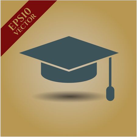 graduation cap icon vector symbol flat eps jpg app