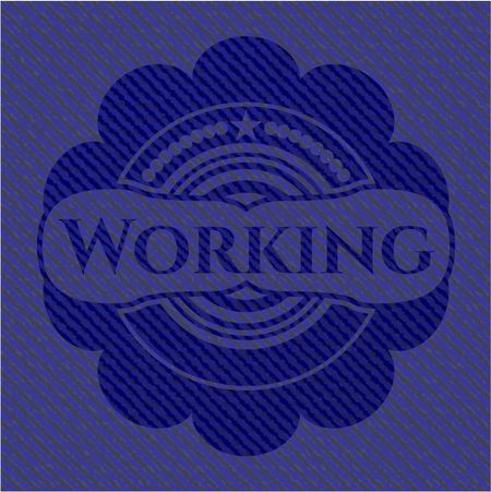 Working jean or denim emblem or badge background