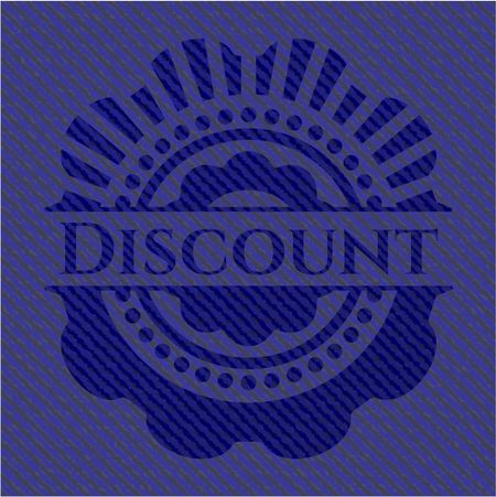 Discount emblem with denim texture