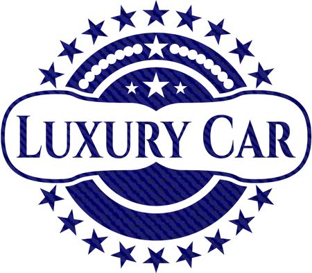 Luxury Car emblem with denim texture