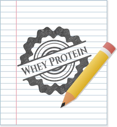 Whey Protein pencil strokes emblem