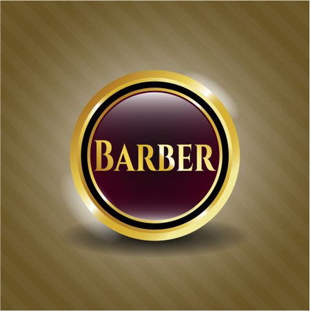 Barber gold shiny badge