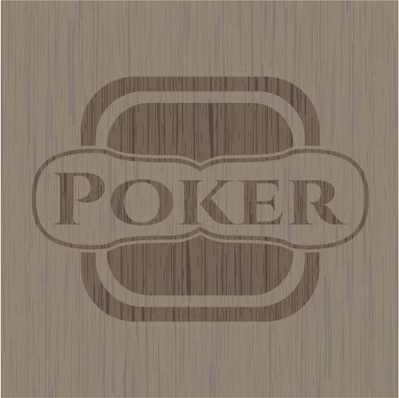 Poker realistic wooden emblem