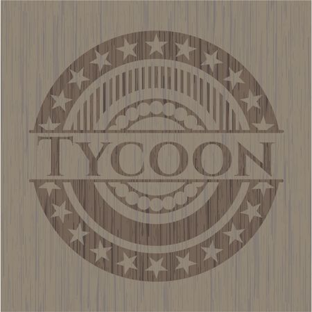 Tycoon badge with wooden background