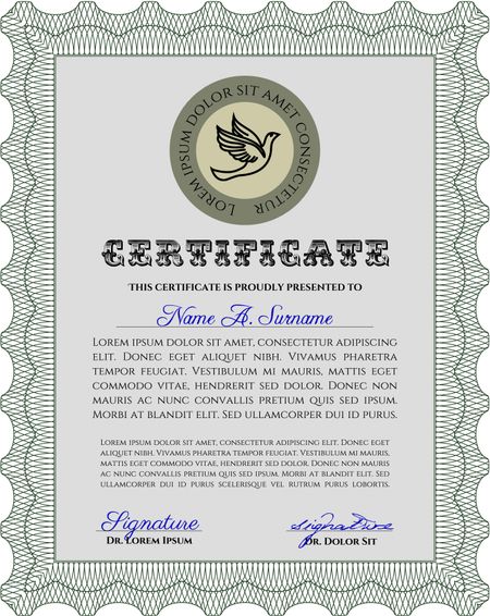 certificate template eps10 jpg of achievement diploma vector illustration design completion