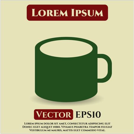 coffee cup icon vector symbol flat eps jpg app web concept