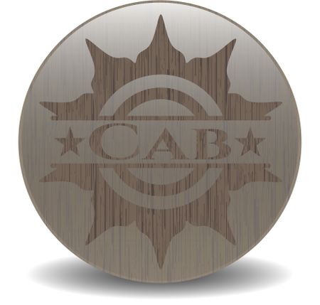 Cab wooden emblem. Vintage.