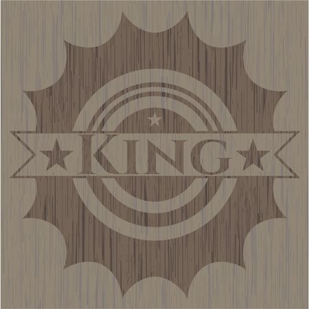 King wooden emblem. Vintage.