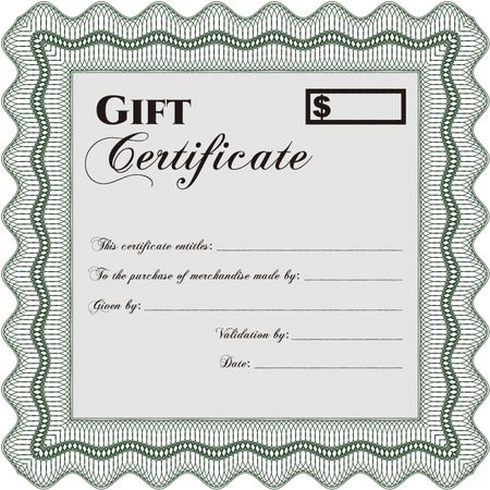 Vector Gift Certificate. Complex background. Lovely design. Customizable, Easy to edit and change colors. 