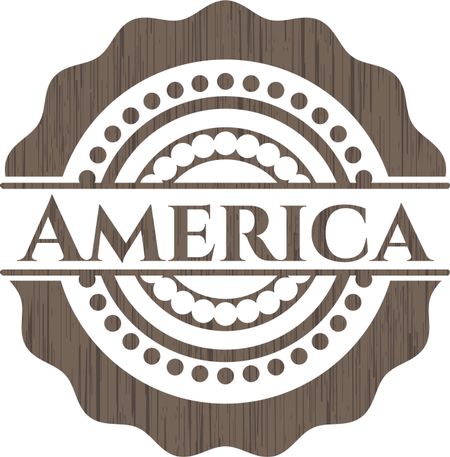 America vintage wood emblem