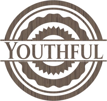 Youthful vintage wood emblem