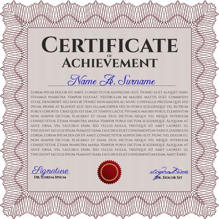Red Certificate template. Cordial design. Customizable, Easy to edit and change colors. Easy to print. 