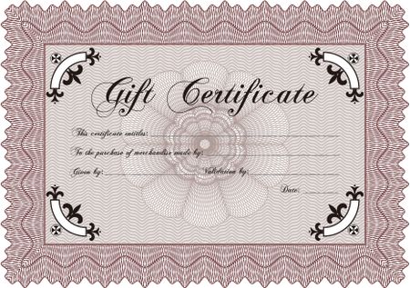 Vector Gift Certificate. Excellent design. Complex background. Customizable, Easy to edit and change colors. 