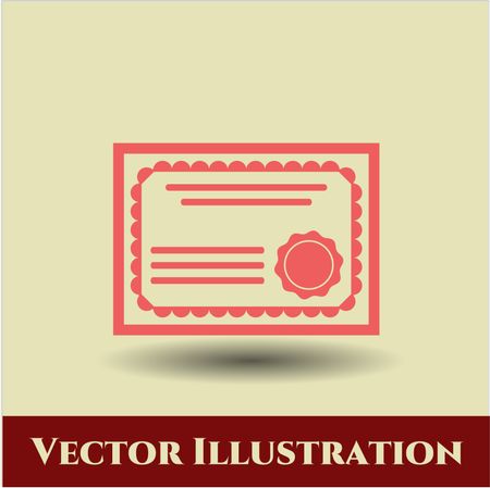 certificate icon vector symbol flat eps jpg app web