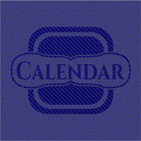 Calendar jean or denim emblem or badge background