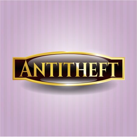 Antitheft gold shiny emblem