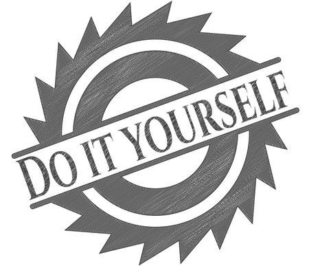 Do it yourself emblem drawn in pencil
