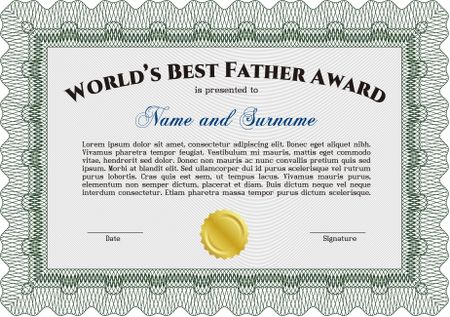 World's Best Father Award Template. Complex background. Customizable, Easy to edit and change colors. Excellent design. 