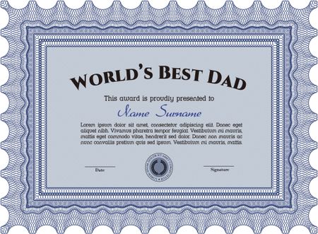 World's Best Father Award Template. Complex background. Customizable, Easy to edit and change colors. Excellent design.