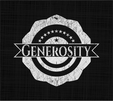 Generosity chalk emblem written on a blackboard