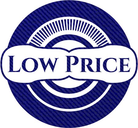 Low Price badge with jean texture