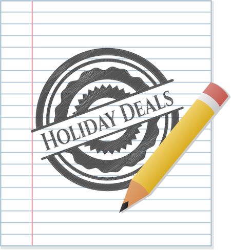 Holiday Deals drawn with pencil strokes