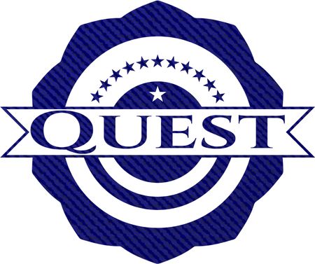 Quest jean or denim emblem or badge background
