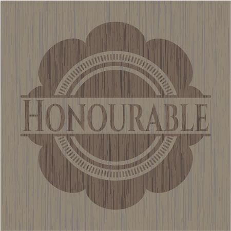 Honourable retro style wood emblem