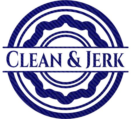 Clean & Jerk jean or denim emblem or badge background