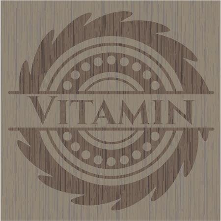 Vitamin wood icon or emblem