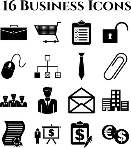 16 icon set. business Icons. Minimal Modern.