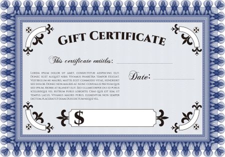 Vector Gift Certificate. Customizable, Easy to edit and change colors. Lovely design. Complex background. 