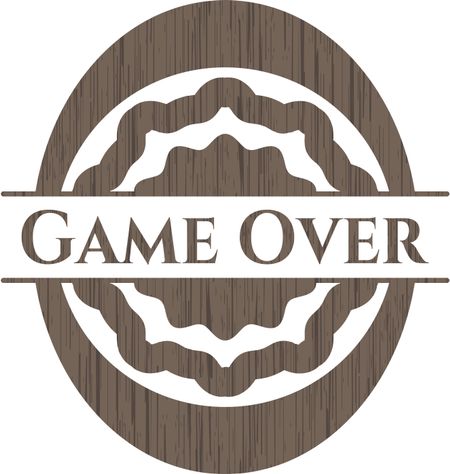 Game Over vintage wood emblem