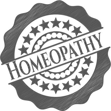 Homeopathy drawn with pencil strokes
