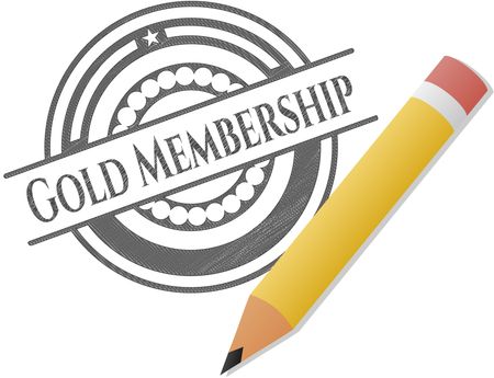 Gold Membership with pencil strokes