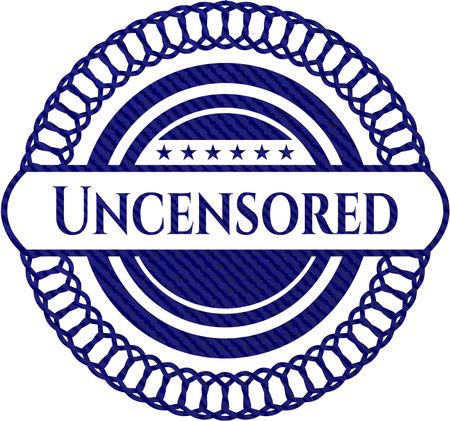 Uncensored emblem with jean texture