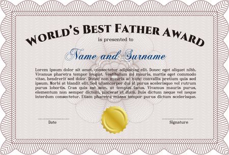 World's Best Dad Award Template. Good design. With background. Customizable, Easy to edit and change colors. 