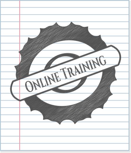 Online Training pencil strokes emblem
