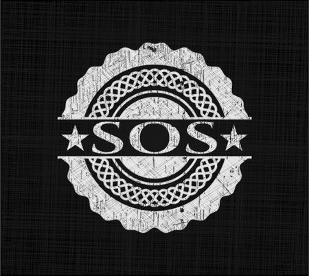 SOS written on a chalkboard