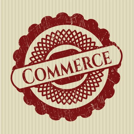 Commerce rubber stamp with grunge texture