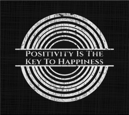 Positivity Is The Key To Happiness written with chalkboard texture