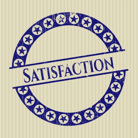 Satisfaction rubber stamp with grunge texture