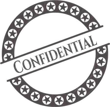 Confidential pencil strokes emblem