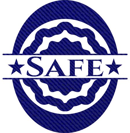Safe emblem with denim texture