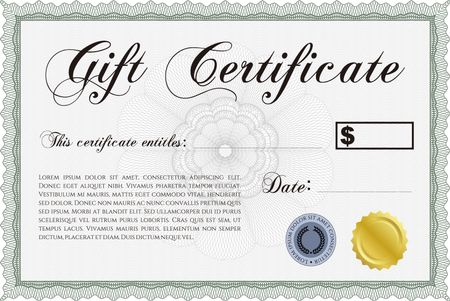 Vector Gift Certificate. Excellent design. With complex background. Customizable, Easy to edit and change colors. 
