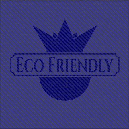 Eco Friendly emblem with denim texture
